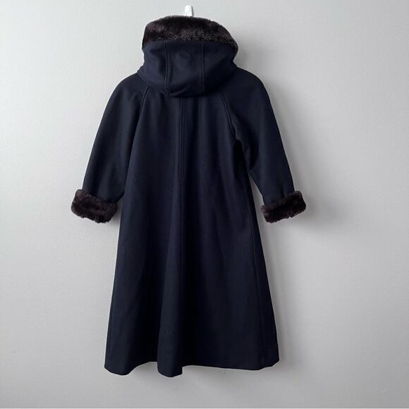 Stephanie Mathew's Kids Blue Long Wool Blend Coat Size 7 - Picture 4 of 9